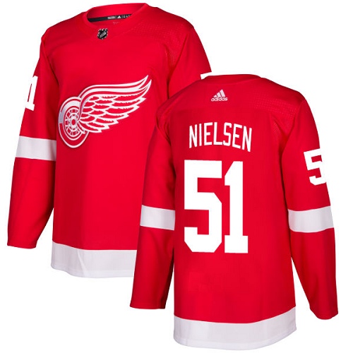 Adidas Detroit Red Wings 51 Frans Nielsen Red Home Authentic Stitched Youth NHL Jersey